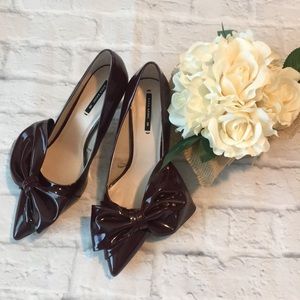 Zara Women’s Burgundy/Brown Pumps/Heels Size 38